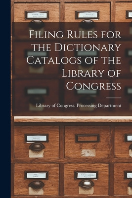 Libro Filing Rules For The Dictionary Catalogs Of The Lib...