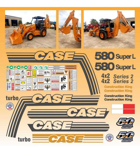 Calcomanías Case 580 Super L 4x2 Series 2 Originales