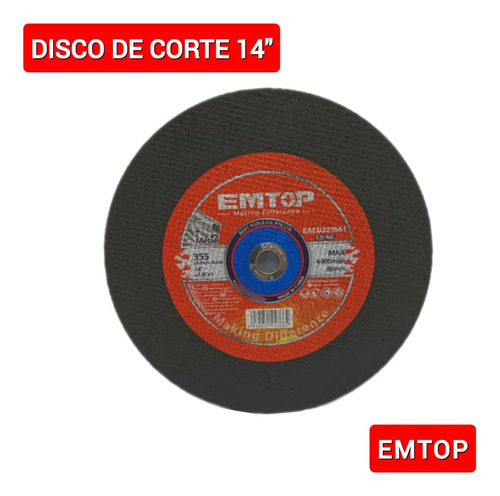 Disco De Corte De Metal 14 Emtop Somos Tienda Física 