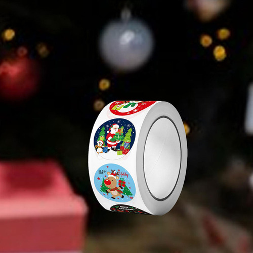 Rollo De Pegatinas Navideñas Para Sobres, Estilo B