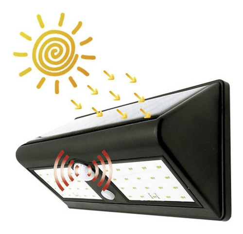 Aplique Reflector Solar Led Recargable Tbcin 9w Sensor Color de la carcasa Negro Color de la luz Blanco frío