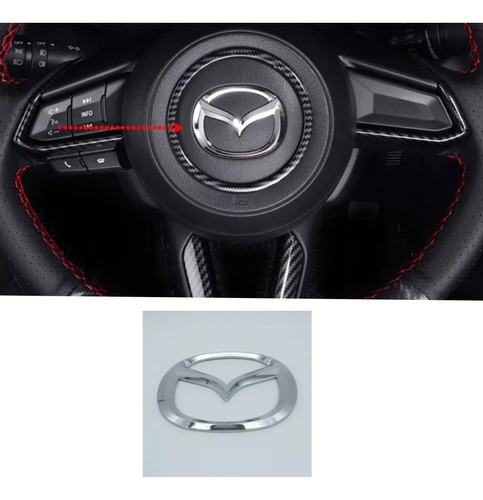 Emblema De Volante Mazda Cromo Para 2,3, 6 ,cx3 Cx5