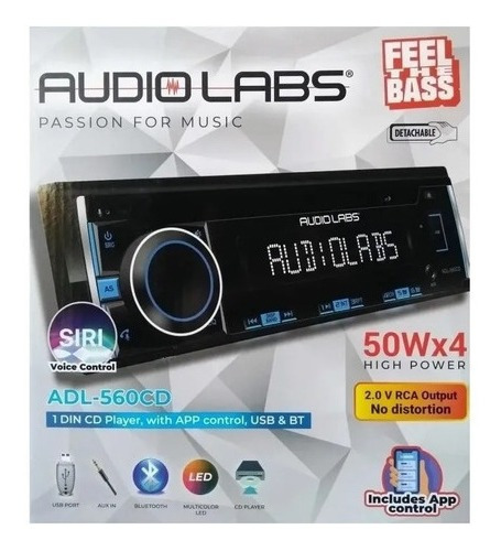 Estéreo Audiolabs Con Cd Y Bluetooth Siri Adl-560cd