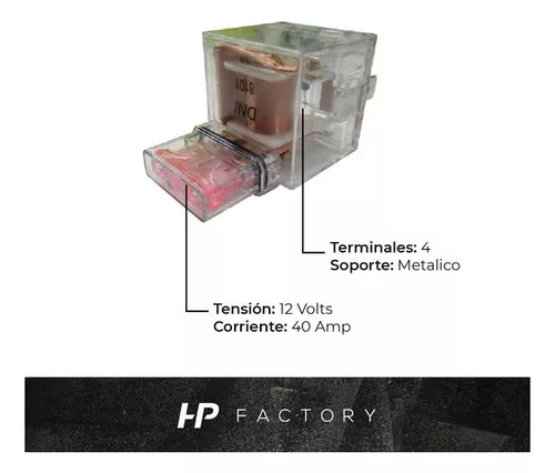 RELAY 12V 5T CON SOPORTE DNI