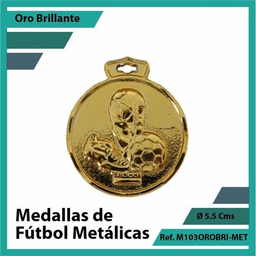 Medallas En Bogota De Futbol Oro Metalica M103oro