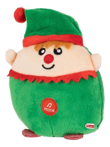 Muñeco Peluche Navidad Sonido Música Papá Noel Duende - Cc