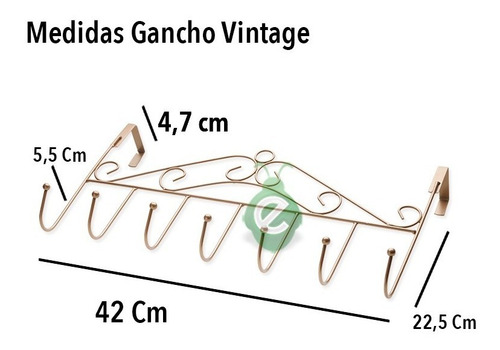 Perchero De Puerta 7 Ganchos Barral Vintage Antique Bronce