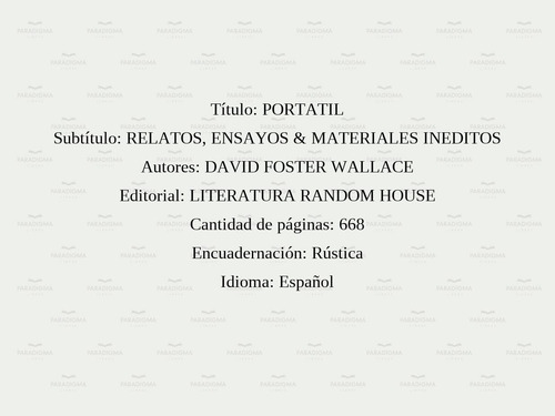 Portatil - David Foster Wallace
