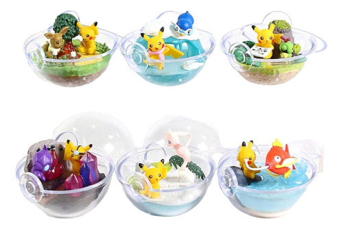 Pokémon Caja De 6 Pokebolas Con Mini Figuras Diorama 