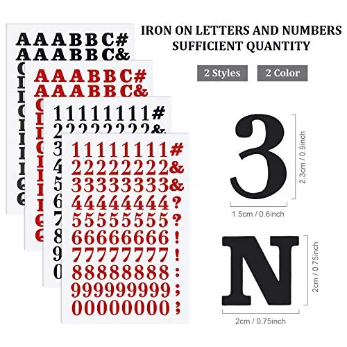 1408 Pieces Iron on Letters and Numbers 0.75 Inch Heat Transfer