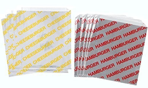 Impreso Foil Hamburguesa Cheeseburger Y Bolsas - 48 Cada - P