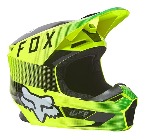 Casco de motocross Fox V1 Ridl Mips Mvrs Trail, color amarillo flúor, talla M - 58