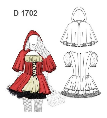 ( Moldes De Ropa)  Disfraz Niña Cuento 1702