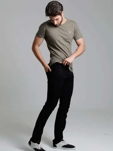 Calça Masculina Skinny Black Sawary