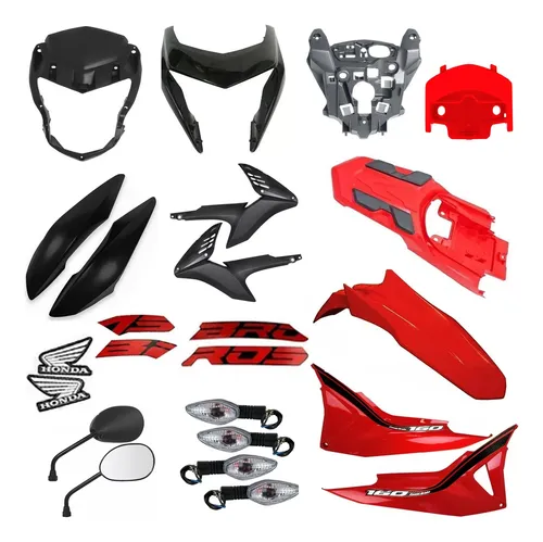 comprar Kit Carenagem Completo Nxr Bros160 Azul 2018 Faixas Adesivas