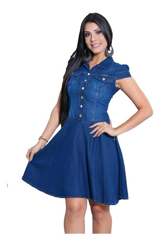 Vestido Jeans Evangélico Godê Black Friday Pronta Entrega 65