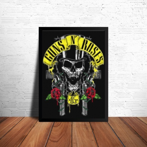Quadro Banda Guns N' Roses Poster Moldurado 42x29cm