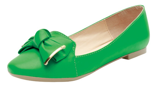 Balerina Casual Color Verde Para Mujer Bella Shoes 0555 Pv