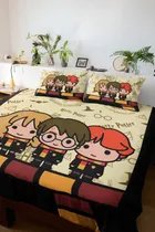 Comprar Jogo De Lençol Queen 3 Pçs Harry Potter Decoração Potter Cor Preto Desenho Do Tecido Harry Potter Baby