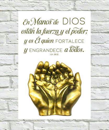Manos De Dios / Fortaleza Y Poder / Cuadro Decorativo