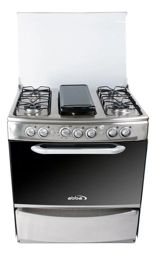 Estufa Con Horno Abba 6 Puestos Gas Propano Rg 802-4 Pl Gt Color Platino