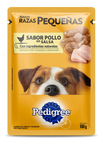 Imagen 3 de 7 de Pedigree Alimento Húmedo En Sobre Perro Raza Peq Pollo 12un