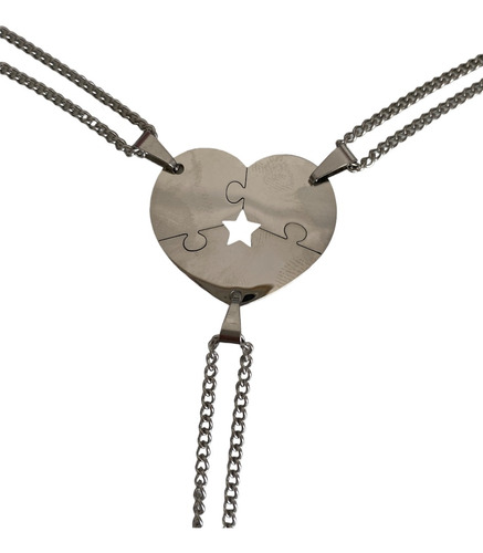 Collar Corazon X 3 Acero Quirurgico Amigas Compartir Best