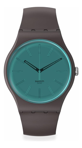 Swatch Reloj Informal Unisex Marrón Material De Origen Bioló