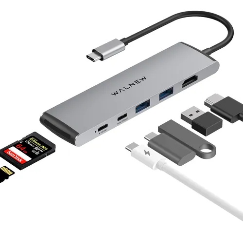 comprar Concentrador Usb C, Estación De Acoplamiento Usb C Walnew 7 