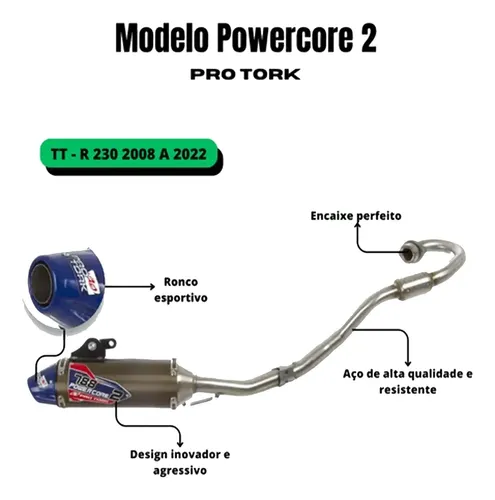 Escape Para Motocross Trilha Power Core 2 788 Yamaha Ttr 230