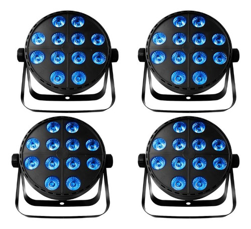 Set 4 - 12x10w Cañon Par Led Alienpro Rgbw 4 En 1