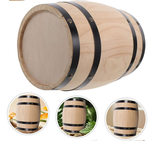 Dispensador De Whisky Retro En Barril De Roble Para M Beige