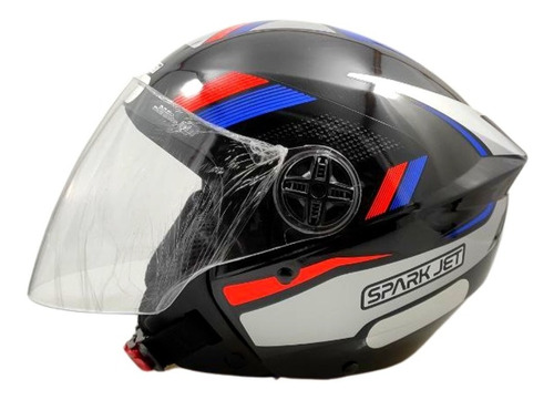 Capacete Moto Aberto Ebf Spark Jet Sting Preto 