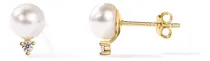 Comprar Arete Perla Plata Ley Chapado En Oro De 18k Con Circonio