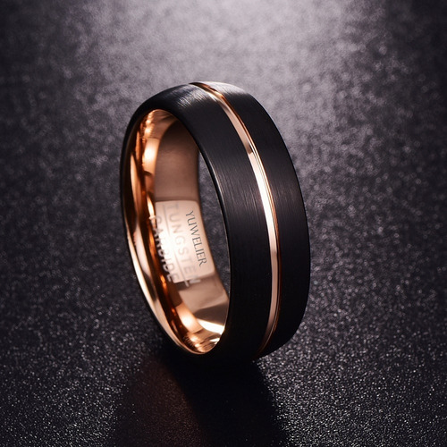 Imagen 2 de 5 de Anillo De Tungsteno Dual Plated Ranura Deluxe