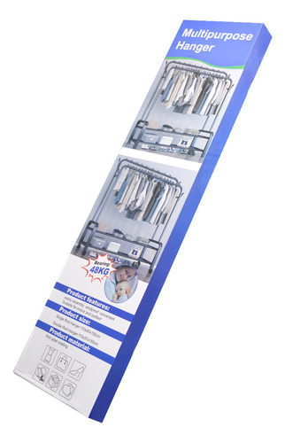 Perchero Exhibidor De Ropa Doble Barra Resistente 48 Kg