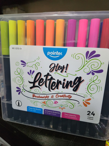 Marcadores Lettering, 24 Colores. Marca Pointer