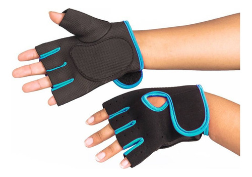 Guantes Para Levantar Peso - Entrenamiento Celeste