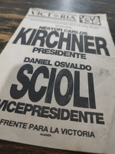 Boleta Electoral Original Kirchner Scioli 