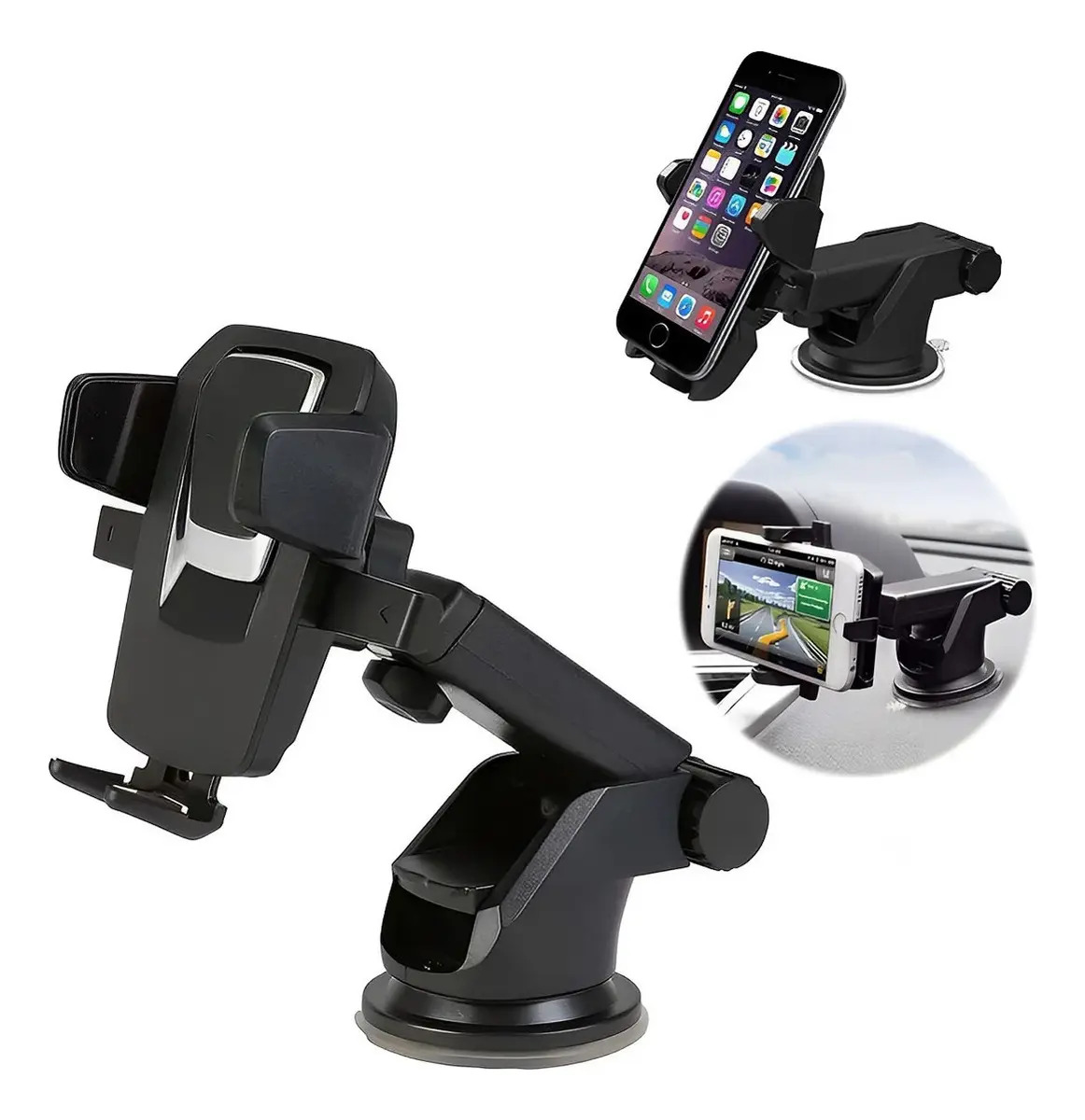 Suporte Celular Carro Veicular Gps Ventosa Gruda Painel/Vidro Automático 360