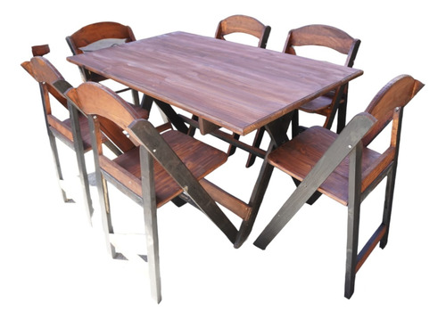 Mesa Redonda Con Sillas D'madera Plegables Excelente Calidad