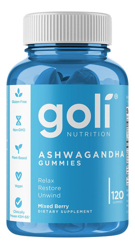 Goli 300 Mg De Ashwagandha Ksm-66 Extra Grande | 120 Gomitas Para La Relajacion (mezcla De Bayas, Ksm-66, Vegano, A Base De Plantas, Sin Omg, Sin Gluten Y Sin Gelatina)