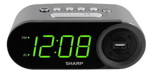 Reloj Despertador Sharp Luz Led Cargador Usb 2a 