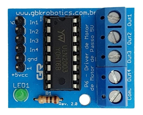 Módulo Driver Uln2003 Controlador Motor Passo - Kit 10 Peças