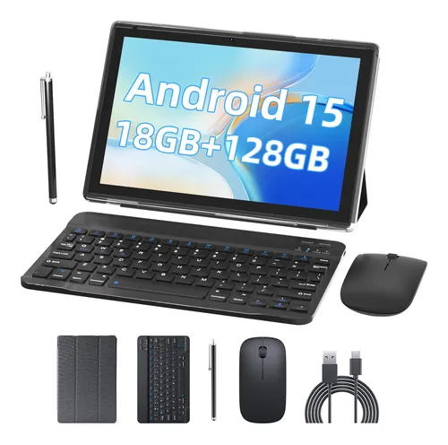 Tableta Android 10 Pulgadas 2 En 1 Con Teclado Y Funda, 18gb