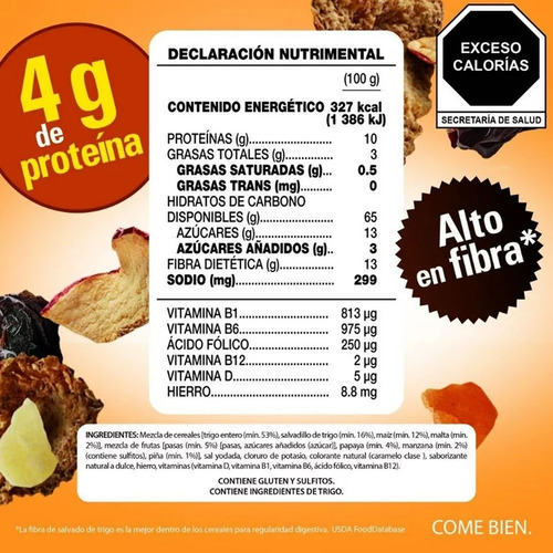 Cereal All Bran Cosecha Frutal Kellogg´s 455 Gr