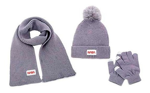 Combo  Gorro Beanie Bufanda Guantes Invierno Infantil Trendy