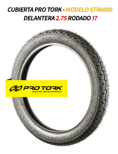 Cubierta Delantera Moto Protork 2.75 R 17 Str6000 Wave Zb