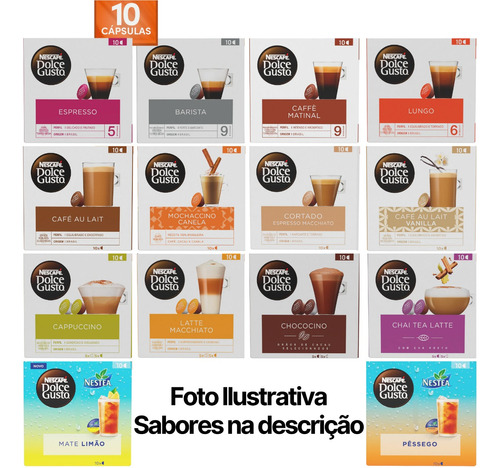 100 Capsulas Nescafé Dolce Gusto Cápsulas Sabores + Barato 