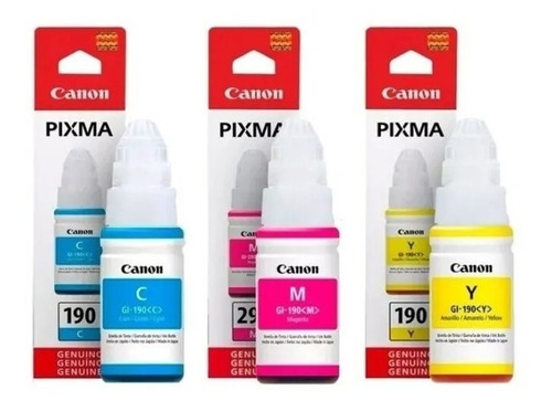 3 Tintas Canon Gi-190 Colores G1110 G2110 G3110 G4110 